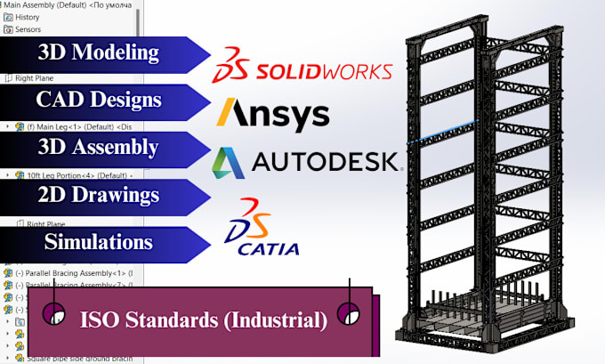 Bestseller - create solidworks 3d modeling cad, technical drawings, simulations