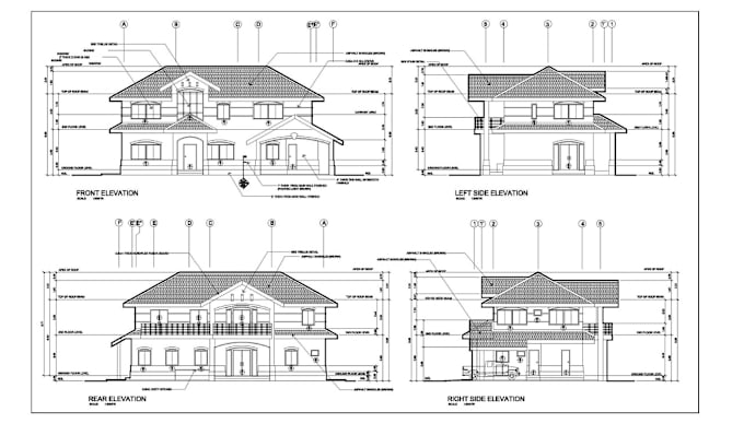 Gig Preview - Create architectural 2d floor plan, house, roof plan, elevations in autocad