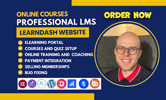 Gig Preview - Design wordpress lms website using learndash, learnpress tutor lms pro buddyboss