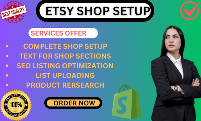 Gig Preview - Do etsy store creation etsy product listings seo