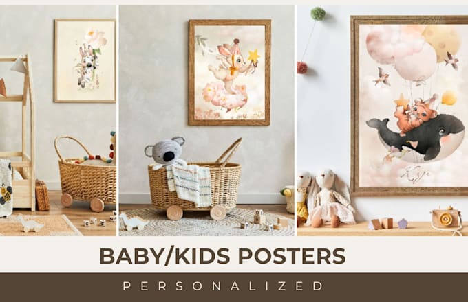 Gig Preview - Create personalized baby or kids poster