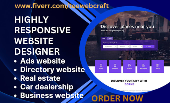 Bestseller - design ads website directory website real estate car dealership business website