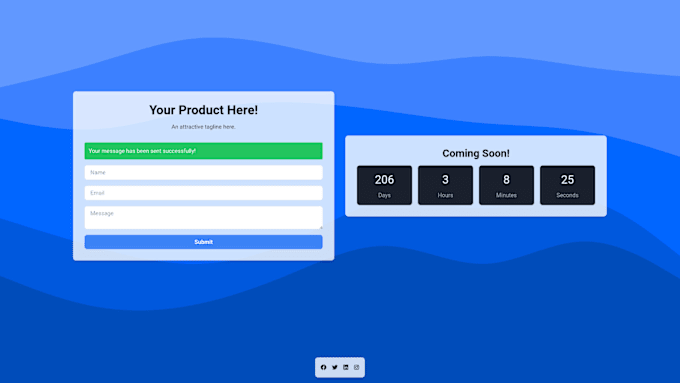 Gig Preview - Design a landing page based on the HTML and tailwind CSS with form