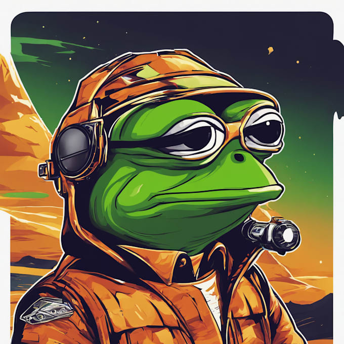 Gig Preview - Draw custom pepe art illustration, crypto website, pepe frog , meme website