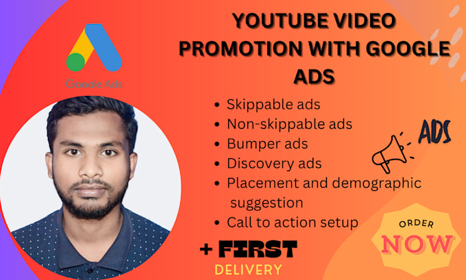 Gig Preview - Create youtube skippable ads and non skippable ads campaign