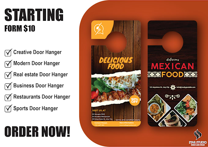 Gig Preview - Design business perfect door hanger, flyer, poster