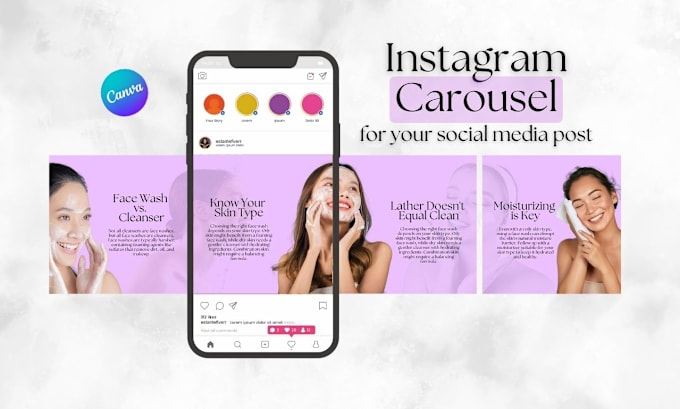 Gig Preview - Make instagram carousel feed canva templates for you