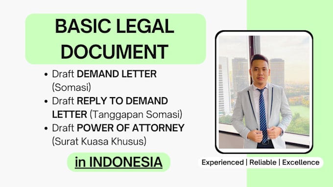 Gig Preview - Write basic legal document in indonesia