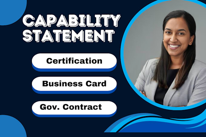 Gig Preview - Design government capability statement, get certifications, government contract