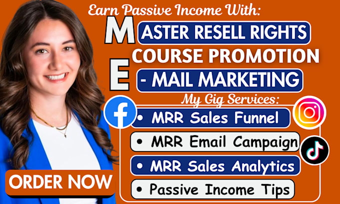 Gig Preview - Master resell right promotion, email marketing, sales funnel for passive income