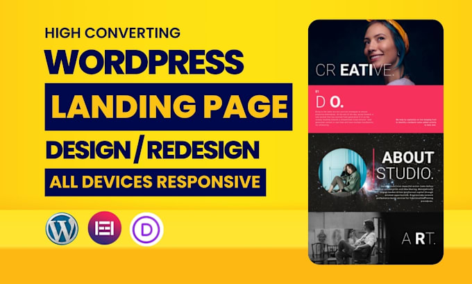 Gig Preview - Design wordpress landing page, wordpress website design, elementor landing page