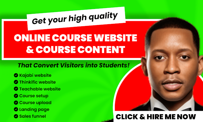 Gig Preview - Create online course website,do online course creation,course development