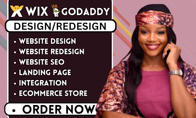 Gig Preview - Build wix website redesign godaddy website wix landing page printiful printify