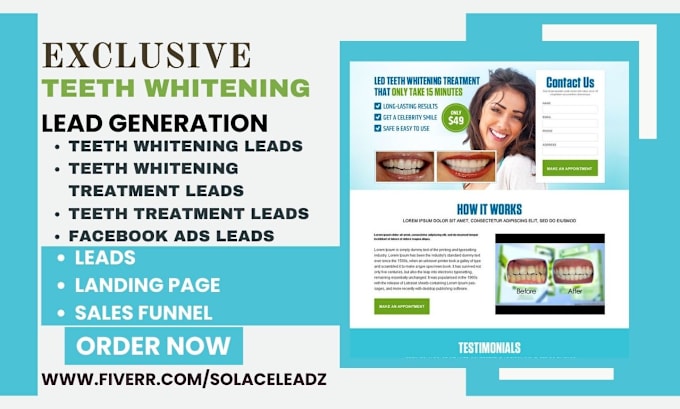 Bestseller - generate teeth whitening leads teeth whitening treatment landing page funnel