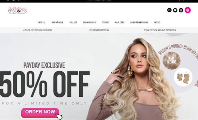 Gig Preview - Design hair extension shopify hair extension store wig store hair care website