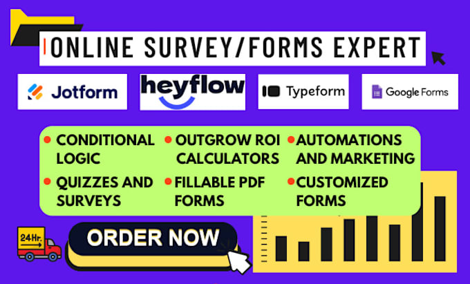 Gig Preview - Create online surveys jotform typeform heyflow surveymonkey gravity forms