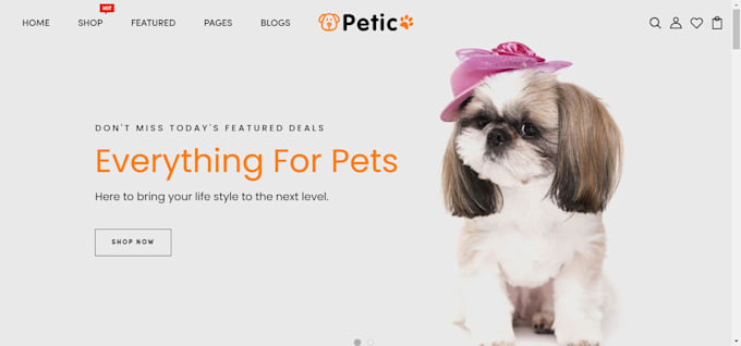 Gig Preview - Design stunning pet shopify store pet care website pet dropshipping store