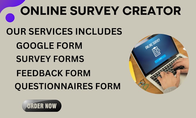 Gig Preview - Provide survey google form jotform  form for your business