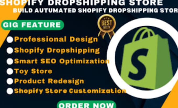 Gig Preview - Do shopify website design, set up dropshipping shopify store design