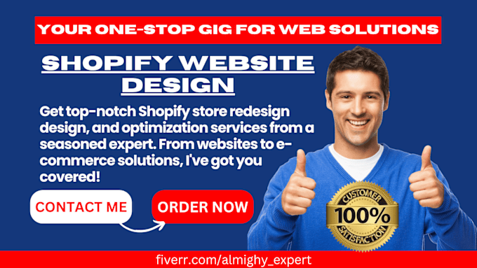 Gig Preview - Shopify website design, shopify website redesign, design shopify store