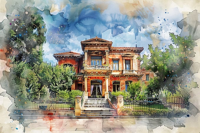 Gig Preview - Create house or building photo into watercolor art