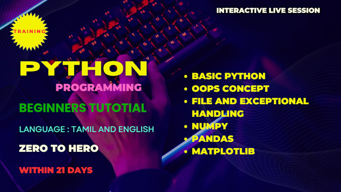 Gig Preview - Provide training and documents for python programming