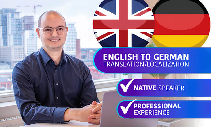 Gig Preview - Translate your website english to german in 24h professionally and natively