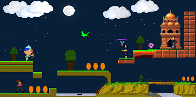 Gig Preview - Design pixel art game background game assets illustration