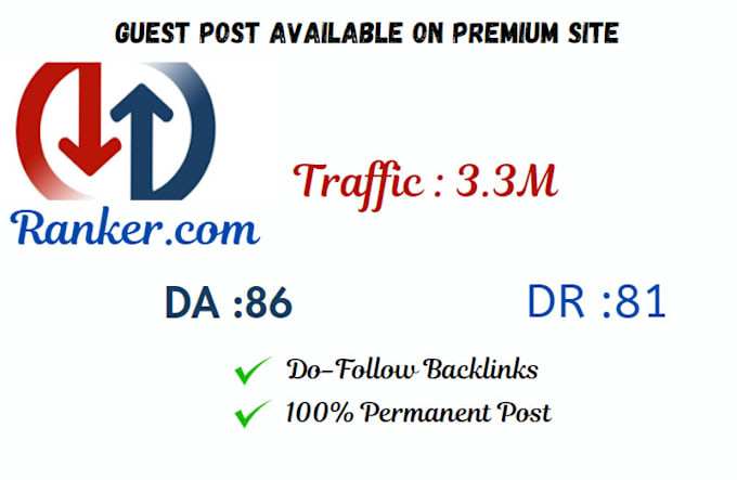 Gig Preview - Guest post on ranker with premium backlinks