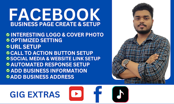 Gig Preview - Create and setup facebook business page and logo and banner