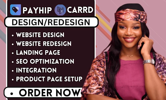 Gig Preview - Design carrd landing page design carrd website redesign carrd co payhip store