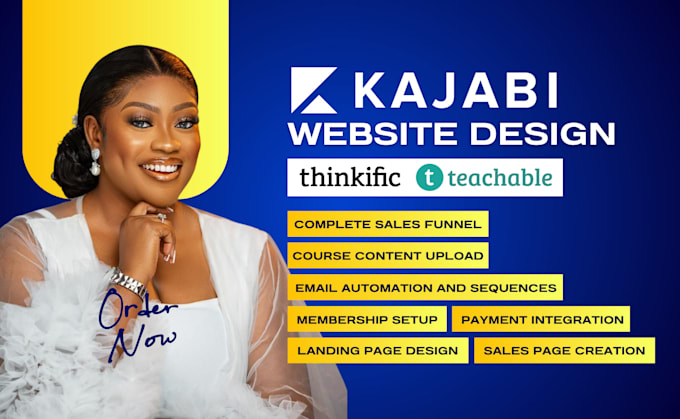 Gig Preview - Kajabi sales funnel kajabi landing page podia thinkific teachable kajabi website