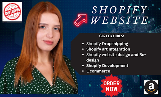 Gig Preview - Design, redesign shopify store, shopify dropshipping store, shopify website