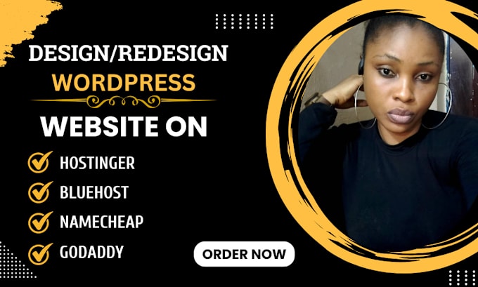 Gig Preview - Design wordpress website on godaddy, hostinger, bluehost, siteground, dreamhost