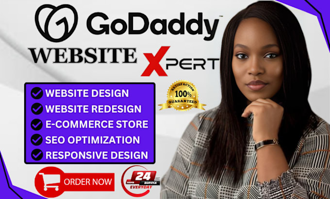 Gig Preview - Godaddy website design godaddy website redesign godaddy website design