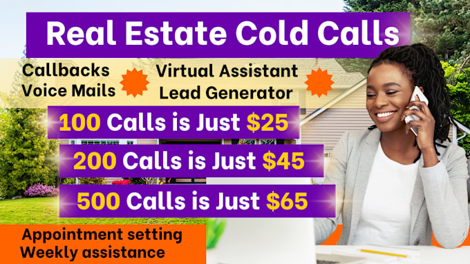 Gig Preview - Be your virtual assistant for USA real estate cold calling