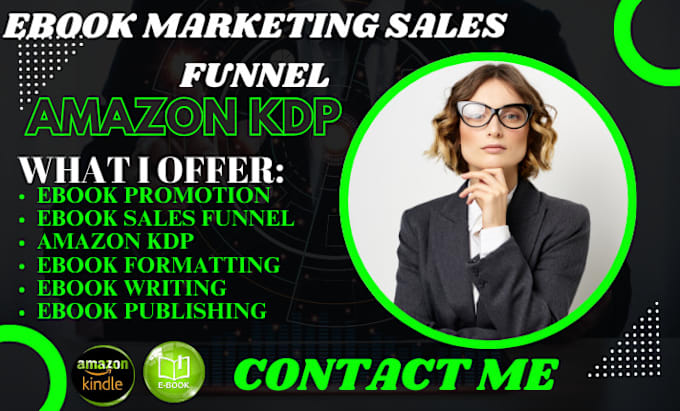 Gig Preview - Ebook marketing funnel, amazon KDP advertising, amazon kindle, ebook promotion