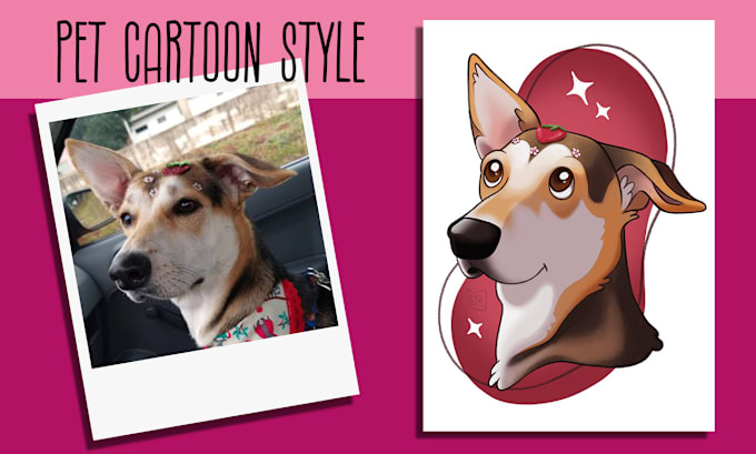 Gig Preview - Draw your dog in cartoon style