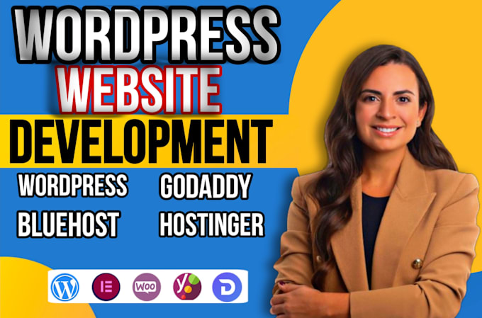 Gig Preview - Build clean website design on wordpress, godaddy, bluehost hos