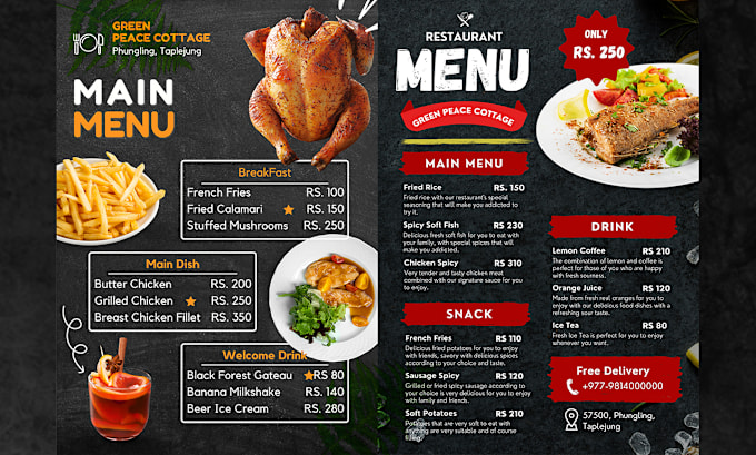 Gig Preview - Make professional and creative restaurant menu designs