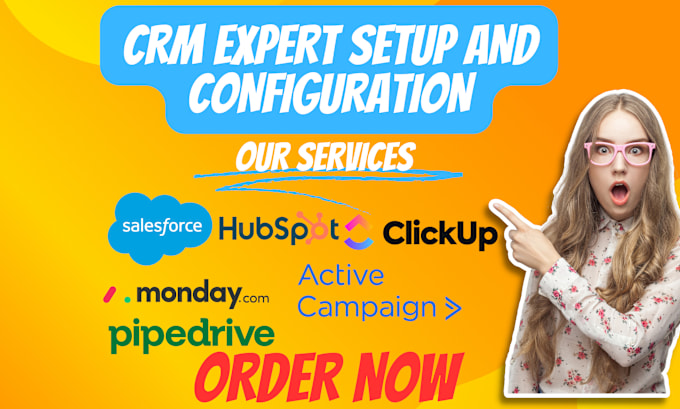 Gig Preview - Setup salesforce hubspot clickup activecampaign pipedrive asana monday CRM