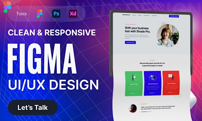 Gig Preview - Do figma design, website ui design, website mockup, figma landing page or ui ux