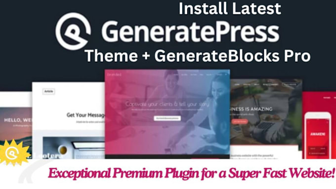 Gig Preview - Install latest generatepress premium theme and generateblocks pro plugin