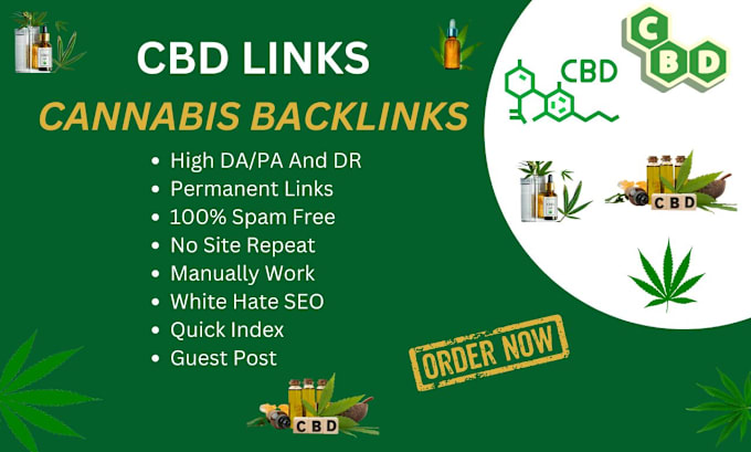 Gig Preview - Build 10 cbd links on cannabis, marijuana backlinks cbd guest post