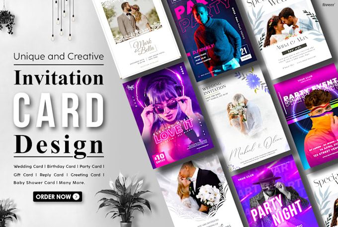 Gig Preview - Design wedding, birthday, party, or any event invitation card