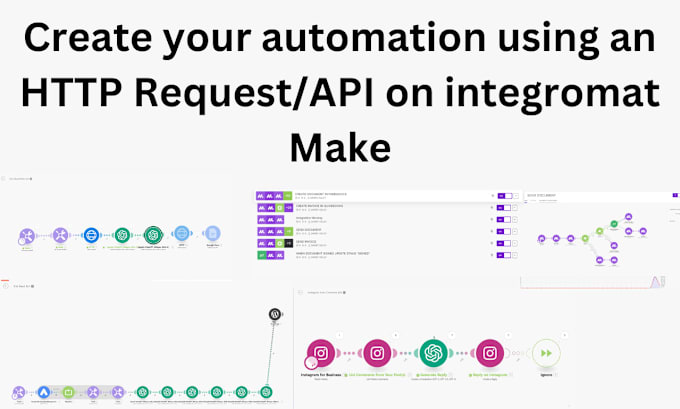 Gig Preview - Make com with make API make com api integromat integration made com, airtable