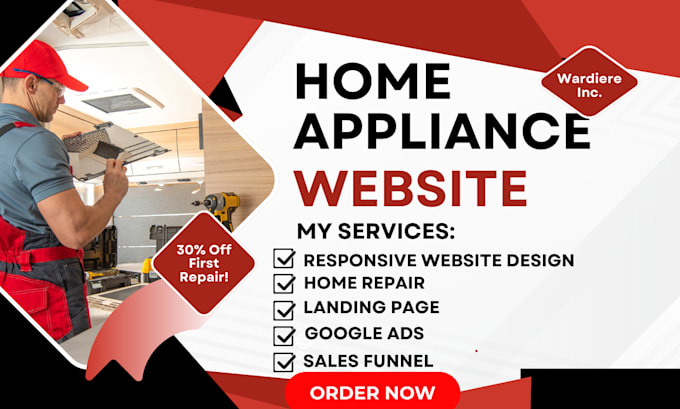 Gig Preview - Build home appliance website gadget repair furniture website kitchen website