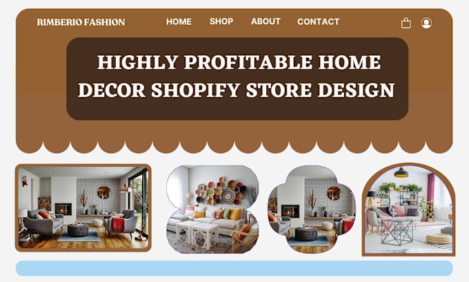 Gig Preview - Design home decor website furniture shopify store home decor dropshipping store