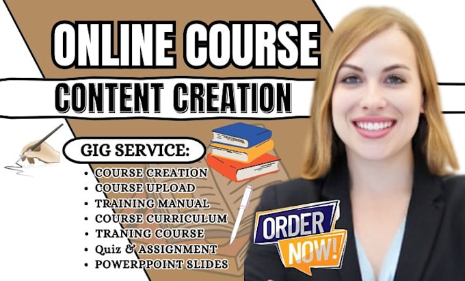 Gig Preview - Create online course content course creation training manual training course