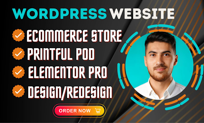 Gig Preview - Redesign wordpress ecommerce website woocommerce printful store elementor pro